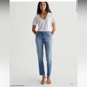 Ag Adriano Goldschmied Light Blue Straight Leg Jeans